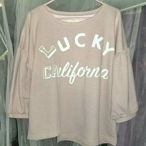 Sale.Lucky Brand Lucky California Pink Sweatshirt